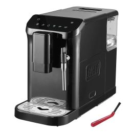 Automatic Espresso Machine, 20 Bar Auto Coffee Machine with Frother Steam Wand, Built-In Grinder and 15-Level Grinding Settings