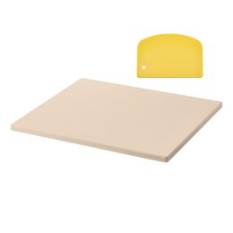 Pizza Stone, 16 x 14 x 0.6 Inch Rectangular Cordierite Pizza Stone, Large Baking-Stone with Scraper