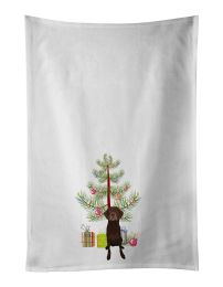 NEW Labrador Retriever Chocolate #2 Christmas Kitchen Towel Set of 2 White Dish Towels Decorative Bathroom Hand towel for Hand, Face, Hair, Yoga,