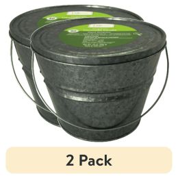 (2 pack) 24oz Citronella Scented Metal Bucket with 40 Hr Burn Time, Heavy Duty