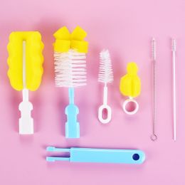 Kid Keeper Baby Bottle Brush Cleaner Set Nylon Sponge Cleaning Brush Blue (Option: Blue)
