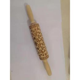 Rolling Pin Christmas Embossing (Option: DeerA 35cmx5cm)