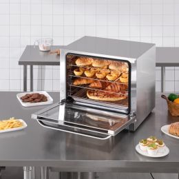66L Commercial Countertop Oven 2800W Electric Toaster Oven Stainless Steel (Option: Black)