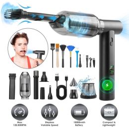 Pro Type  Compressed Air Duster Brushless Motor 130000RPM Stepless Variable Speed 1WmAh Battery Cordless Dust Blower Vacuum Cleaner Portable Jet (Option: Pro)