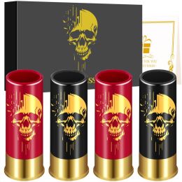 4pcs Skull Shot Glasses, 1.5oz - Reusable, High-Quality Plastic Bullet Cups For Whiskey, Cocktails & Wine, Perfect For Bars, Parties & Gifts (Option: Black Red XJB020608)