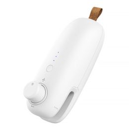 1pc Sealing Machine Mini Heat Sealer, Upgraded USB Charging 2 In 1 Heat Sealer Cutter Rechargeable Bag Resealer, Portable Handheld Heat Vacuum Se (Color: White)
