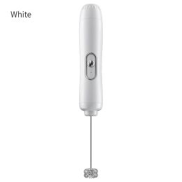 Handheld Electric Milk Frother Egg Beater Maker Kitchen Drink Foamer Mixer Coffee Creamer Whisk Frothy Stirring Tools (Color: White)