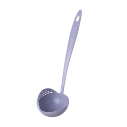 1pc 2 In 1 Filter Spoon Soup Spoon Leak Spoon Long Handle Plastic Large Spoon Hot Pot Spoon Eco-Friendly Kitchen Utensil (Color: Blue)