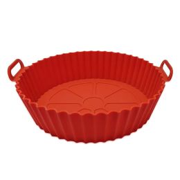 1/2pcs Air Fryer Silicone Pot; Reusable Air Fryer Liners; Silicone Air Fryer Basket; Food Safe Air Fryer Accessories (Color: 1pcs Red)