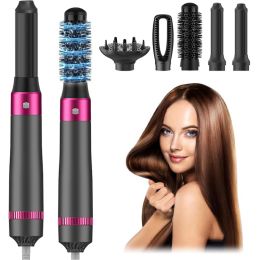 5 In 1 Hair Dryer Brush Kit, Blow Dryer Brush For Drying, Straightening, Volumizing, Curling And Styling Hair - 1000W - Gold (Option: W13535411)